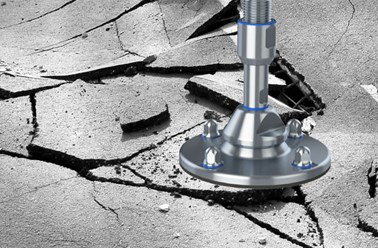 Seismic Feet for use in hygienic environments
